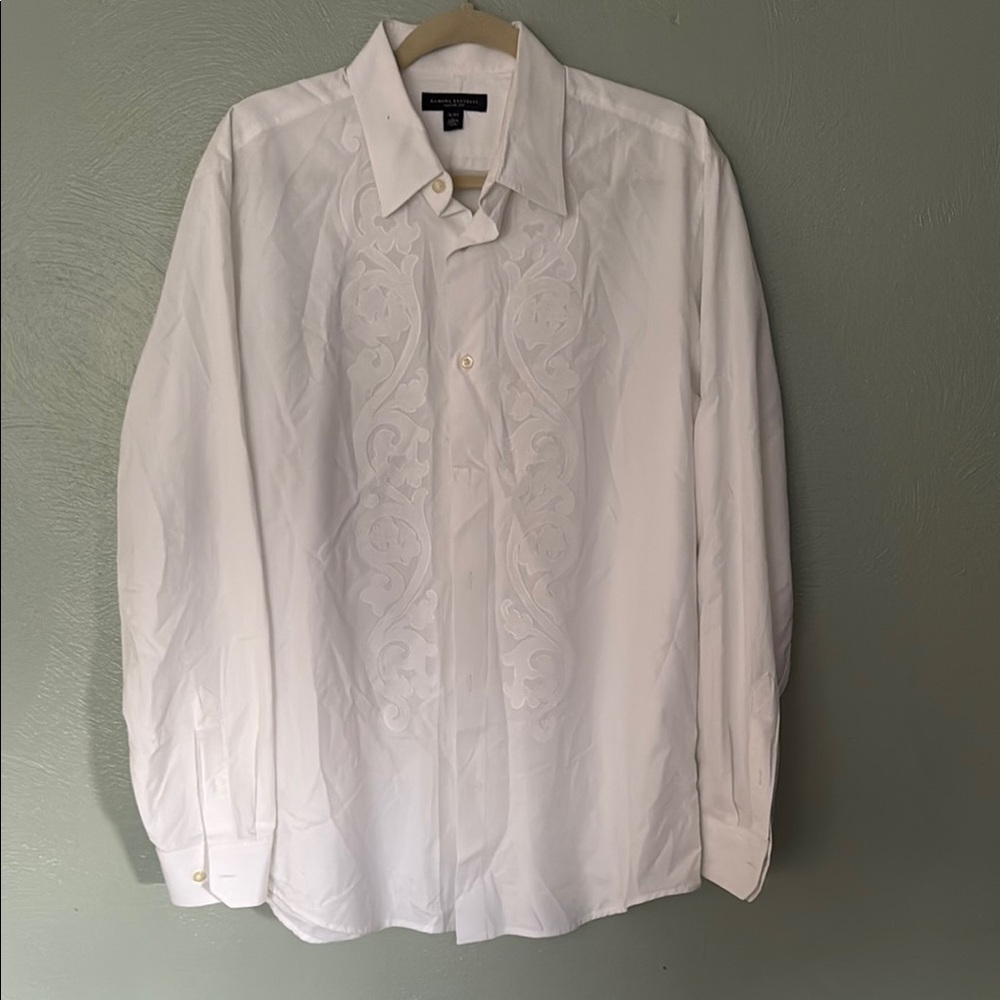 Banana Republic White Dress Shirt with Embroidery